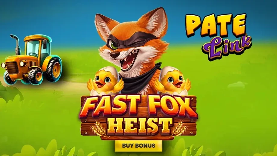 Banner de Fast Fox Heist Pate Link, tragamonedas de Pateplay disponible en 1win
