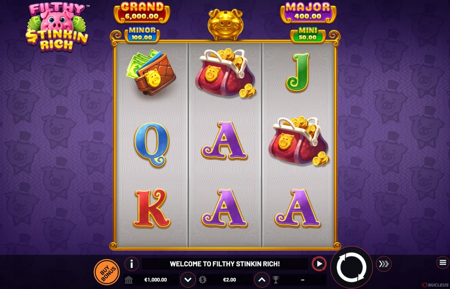 Captura del juego Filthy Stinkin Rich, tragamonedas de Nucleus Gaming disponible en 1win