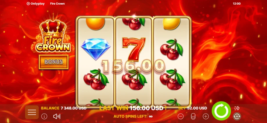 Captura del juego Fire Crown, tragamonedas de Onlyplay disponible en 1win