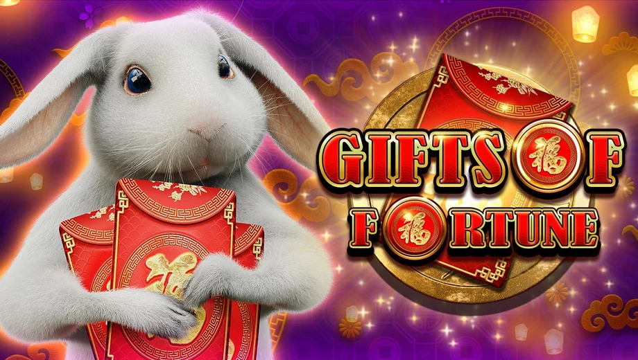 Banner de Gifts of Fortune, tragamonedas de Big Time Gaming disponible en 1win