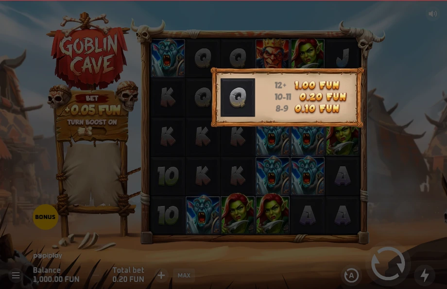 Captura del juego Goblin Cave, tragamonedas de PopiPlay disponible en 1win