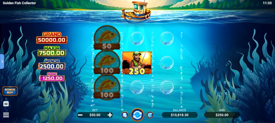 Captura del juego Golden Fish Collector, tragamonedas de Evoplay disponible en 1win