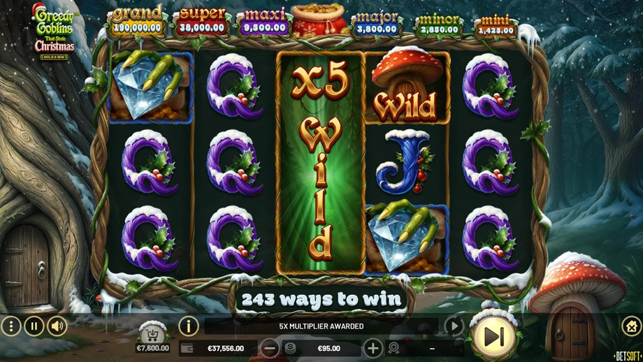 Captura del juego Greedy Goblins That Stole Christmas – Hold & Win, tragamonedas de Betsoft disponible en 1win
