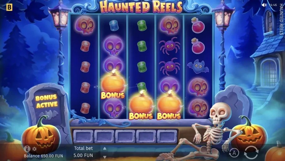 Captura del juego Haunted Reels, tragamonedas de BGaming disponible en 1win