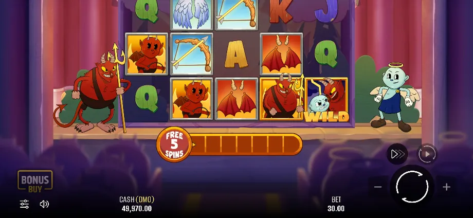 Captura del juego Heaven VS Hell, tragamonedas de Pixmove disponible en 1win