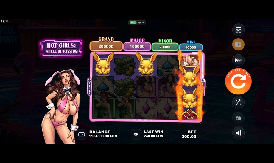 Captura del juego Hot girls:Wheel of passion, tragamonedas de Zillion disponible en 1win