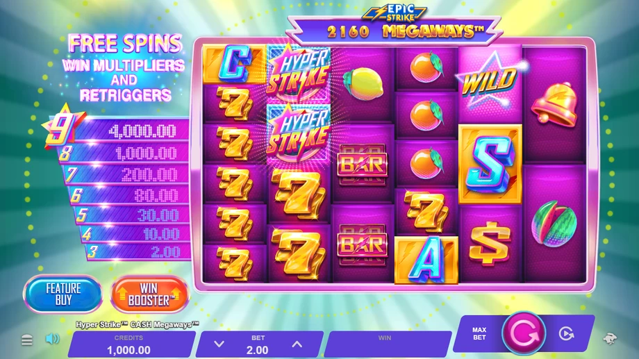 Captura del juego Hyper Strike™ CASH Megaways™, tragamonedas de Games Global disponible en 1win