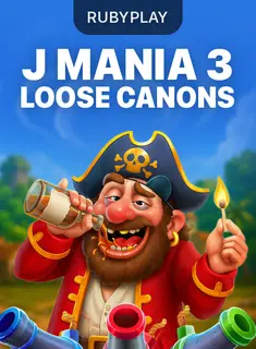 Capa de J Mania 3 Loose Canons, slot da RubyPlay disponível na 1win