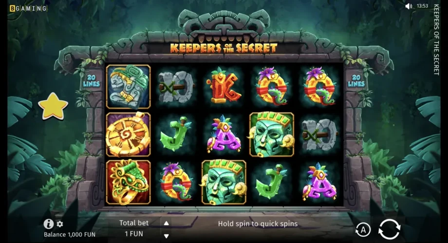Captura del juego Keepers Of The Secret, tragamonedas de BGaming disponible en 1win