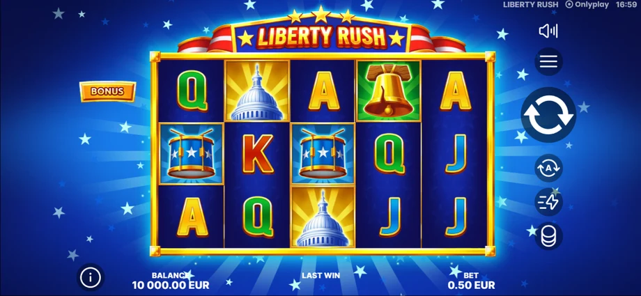 Captura del juego Liberty Rush, tragamonedas de Onlyplay disponible en 1win