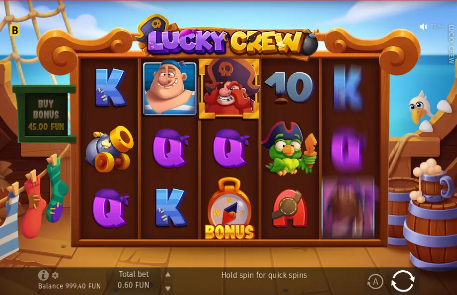 Captura del juego Lucky Crew, tragamonedas de BGaming disponible en 1win