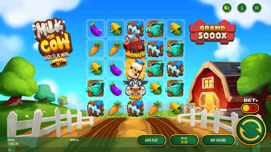 Captura del juego Milk the Cow, tragamonedas de Thunderkick disponible en 1win