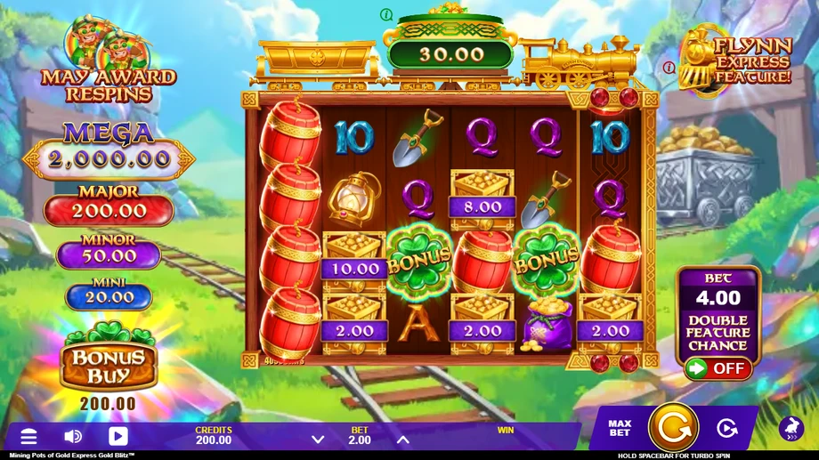 Captura del juego Mining Pots of Gold Express Gold Blitz™, tragamonedas de Games Global disponible en 1win