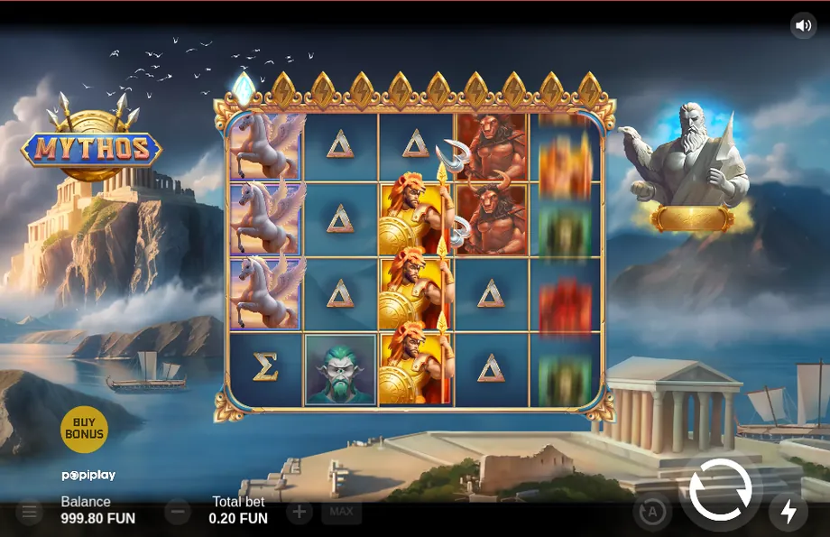 Captura del juego Mythos, tragamonedas de PopiPlay disponible en 1win