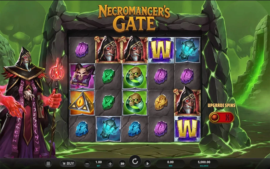 Captura del juego Necromancer’s Gate, tragamonedas de Relax disponible en 1win