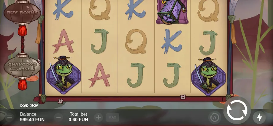 Captura del juego Ninja Frog, tragamonedas de PopiPlay disponible en 1win