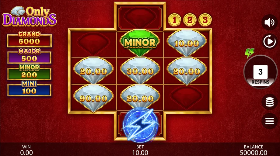 Captura del juego Only Diamonds, tragamonedas de Gamzix disponible en 1win