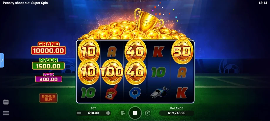 Captura del juego Penalty Shoot-out: Super Spin, tragamonedas de Evoplay disponible en 1win
