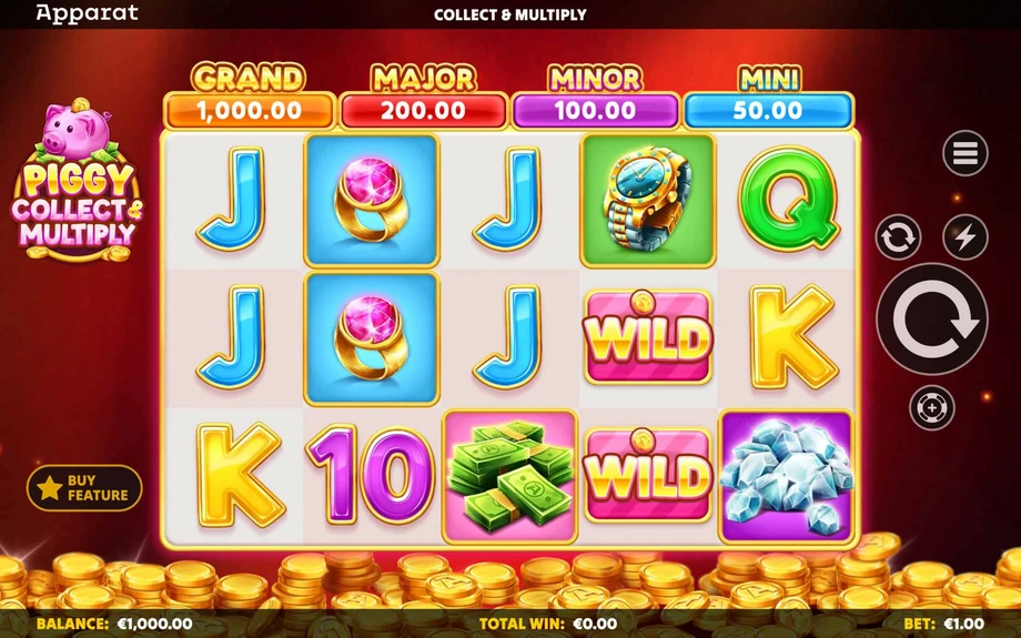 Captura del juego Piggy Collect & Multiply, tragamonedas de Apparat disponible en 1win