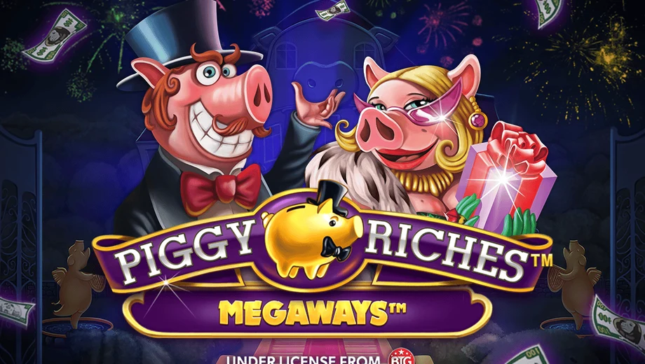 Banner de Piggy Riches MegaWays, tragamonedas de Red Tiger disponible en 1win