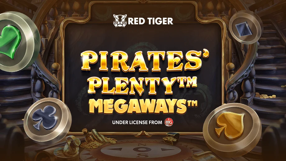 Banner de Pirates Plenty MegaWays, tragamonedas de Red Tiger disponible en 1win