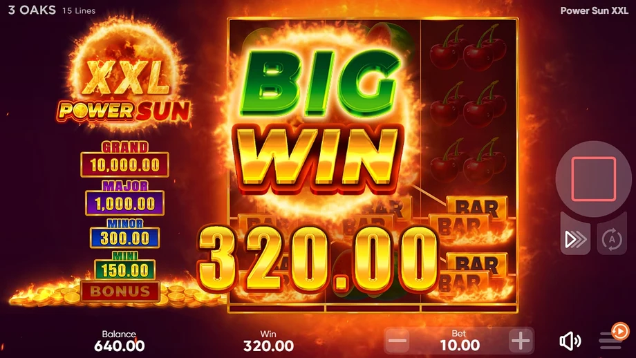 Captura del juego Power Sun XXL, tragamonedas de 3 Oaks Gaming disponible en 1win