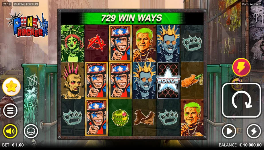 Captura del juego Punk Rocker 2, tragamonedas de Nolimit City disponible en 1win