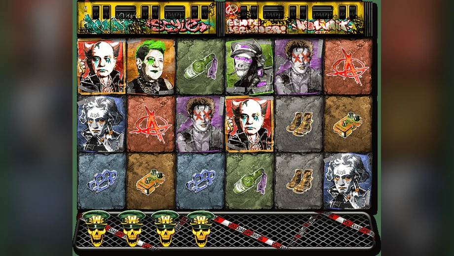 Captura del juego Punk Rocker 3, tragamonedas de Nolimit City disponible en 1win