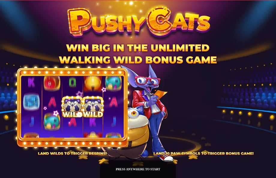 Captura del juego Pushy Cats, tragamonedas de Yggdrasil disponible en 1win