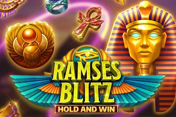 Banner de Ramses Blitz Hold and Win, tragamonedas de Kalamba disponible en 1win