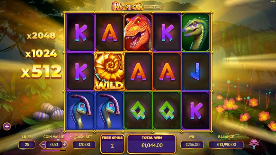 Captura del juego Raptor Doublemax, tragamonedas de Yggdrasil disponible en 1win