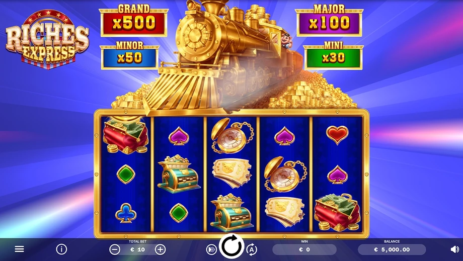 Captura del juego Riches Express Branded, tragamonedas de Ela Games disponible en 1win
