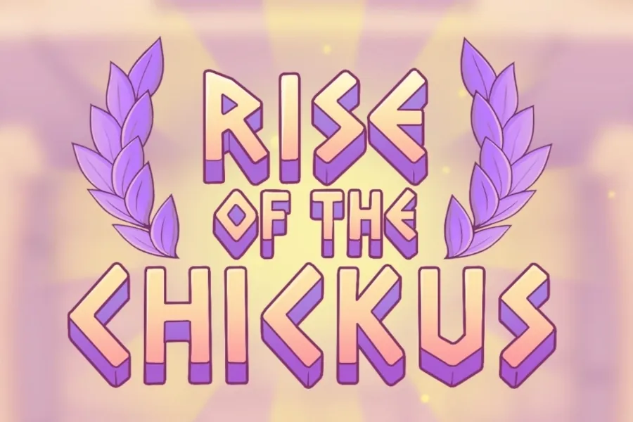Banner de Rise of Chickus, tragamonedas de Pixmove disponible en 1win