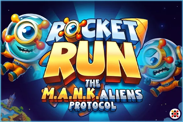 Banner de Rocketrun: The M.A.N.K.aliens protocol, tragamonedas de Mancala disponible en 1win