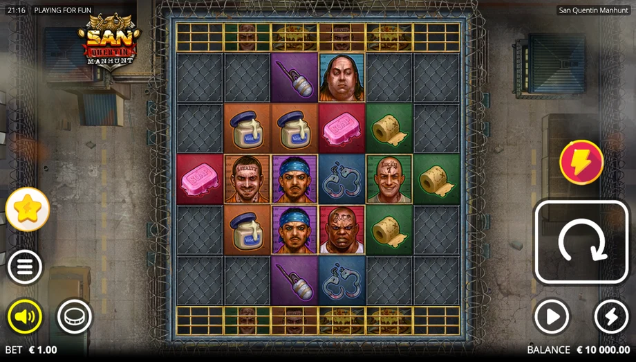 Captura del juego San Quentin Manhunt, tragamonedas de Nolimit City disponible en 1win