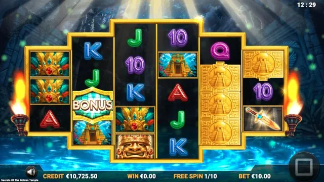 Captura del juego Secrets of the Golden Temple, tragamonedas de Yggdrasil disponible en 1win