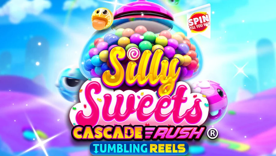 Banner de Silly Sweets Cascade Rush, tragamonedas de Koala disponible en 1win