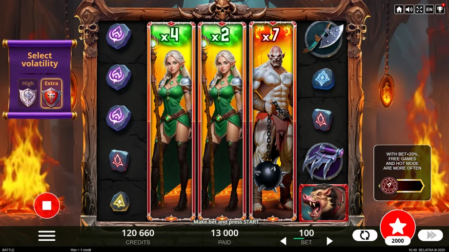 Captura del juego Slattors Battle - Orcs vs Elves, tragamonedas de Belatra disponible en 1win