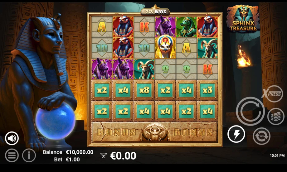 Captura del juego Sphinx Treasure, tragamonedas de AvatarUX disponible en 1win