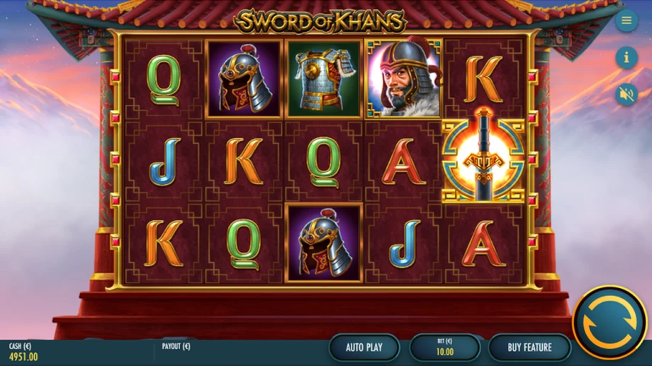 Captura del juego Sword of Khans, tragamonedas de Thunderkick disponible en 1win