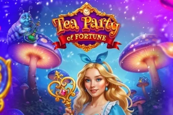 Banner de Tea Party of Fortune, tragamonedas de Ela Games disponible en 1win