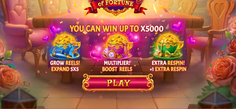 Captura del juego Tea Party of Fortune, tragamonedas de Ela Games disponible en 1win