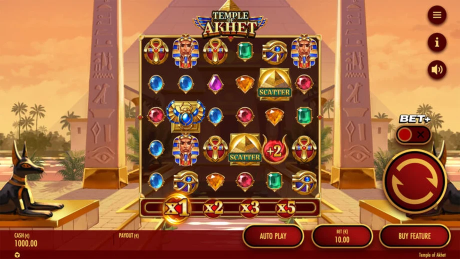 Captura del juego Temple of Akhet, tragamonedas de Thunderkick disponible en 1win