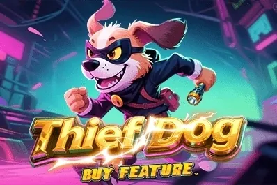 Banner de Thief Dog Buy Feature, tragamonedas de KA-Gaming disponible en 1win