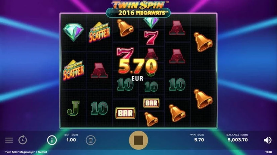 Captura del juego Twin Spin Megaways, tragamonedas de NetEnt disponible en 1win