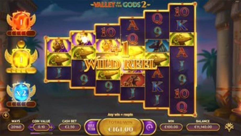 Captura del juego Valley of the Gods 2, tragamonedas de Yggdrasil disponible en 1win