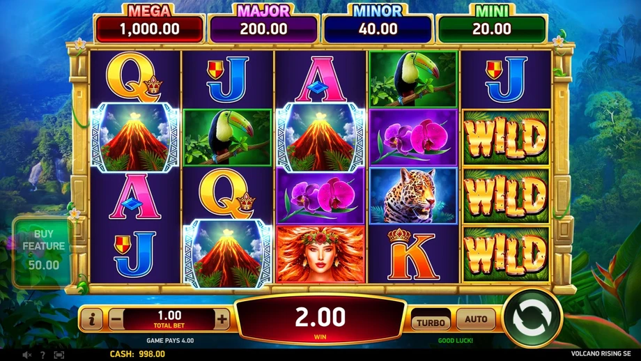 Captura del juego Volcano Rising SE, tragamonedas de RubyPlay disponible en 1win