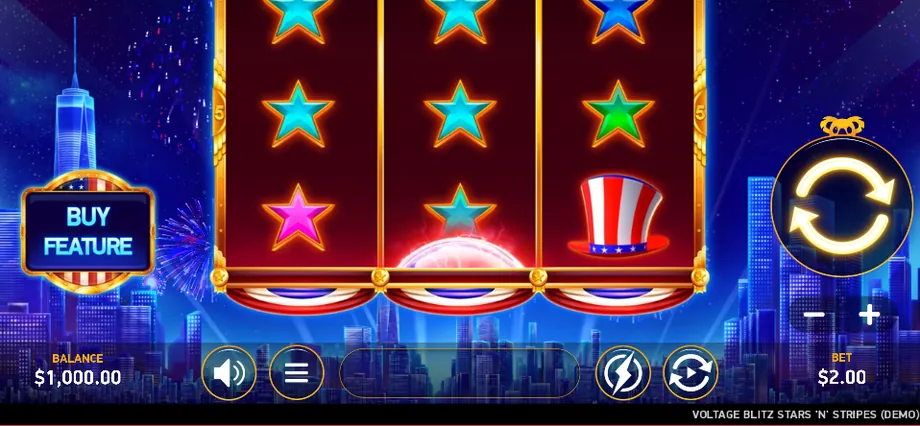 Captura del juego Voltage Blitz Stars 'n' Stripes, tragamonedas de Koala disponible en 1win