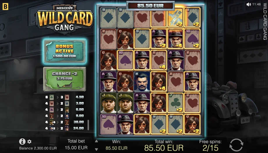 Captura del juego Wild Card Gang, tragamonedas de BGaming disponible en 1win