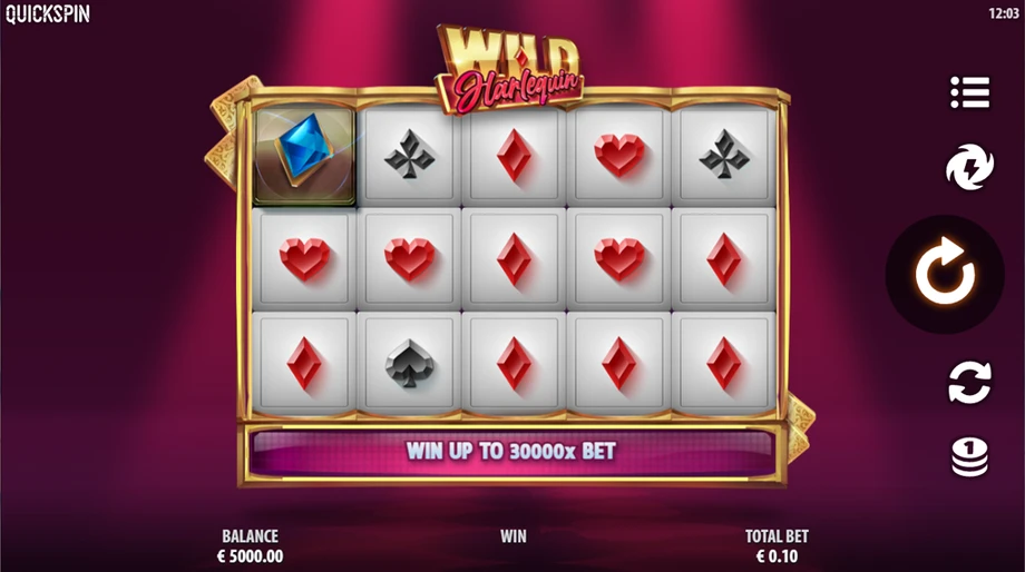 Captura del juego Wild Harlequin, tragamonedas de Quickspin disponible en 1win